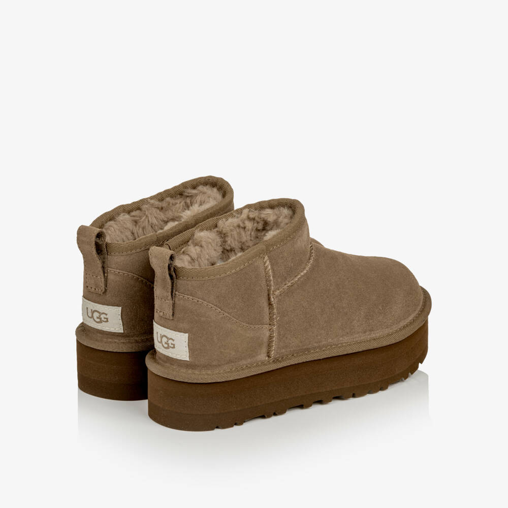 UGG-Light Bronze Ultra Mini Platform Boots | Childrensalon