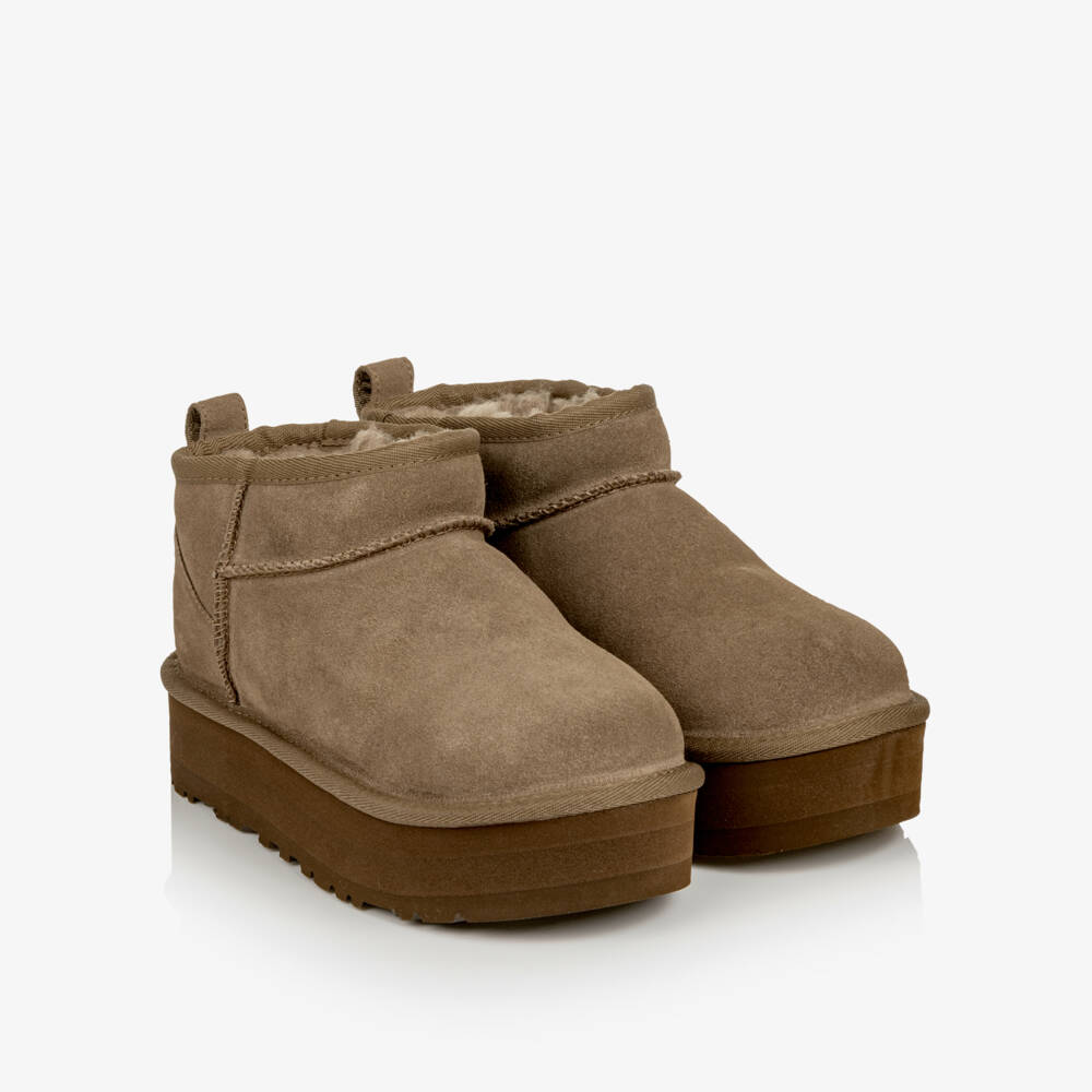 UGG-Light Bronze Ultra Mini Platform Boots | Childrensalon