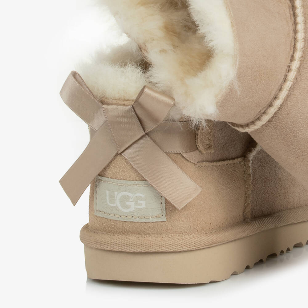 Une Fille-Sand Beige Ultra Mini Bailey Bow Boots | Childrensalon