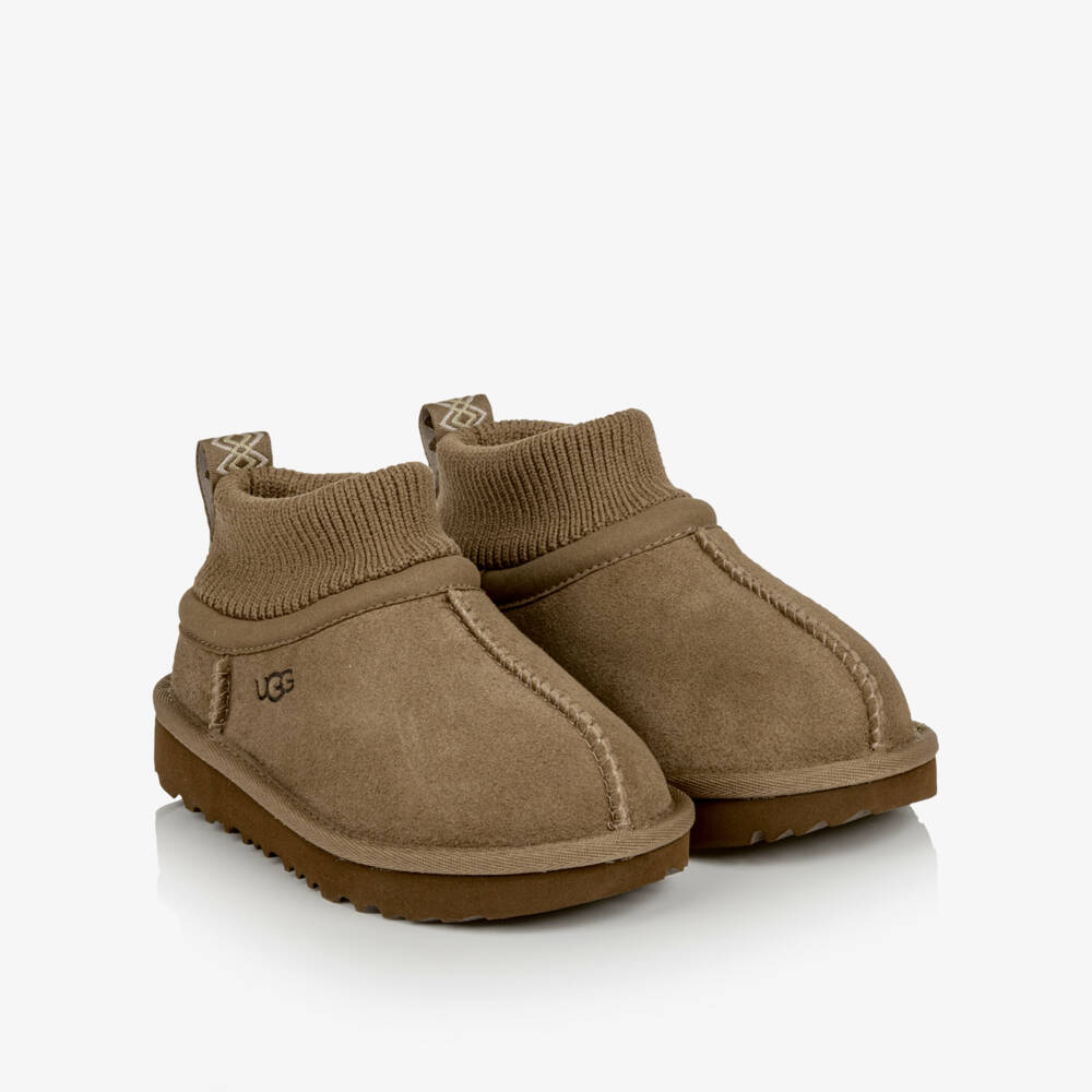 UGG-Sand Beige Ultra Stretch Cuff Boots | Childrensalon