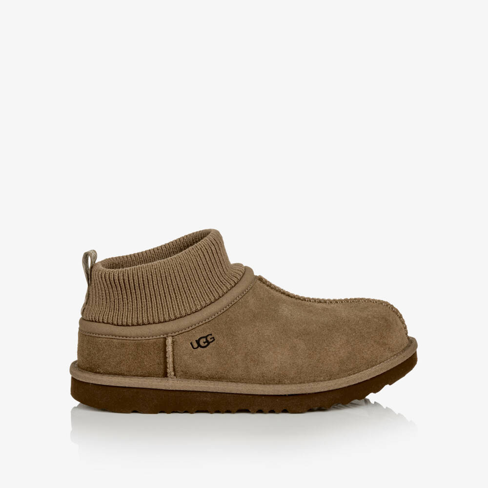 UGG-Ultra Stretch Cuff Boots in Sand Beige | Childrensalon