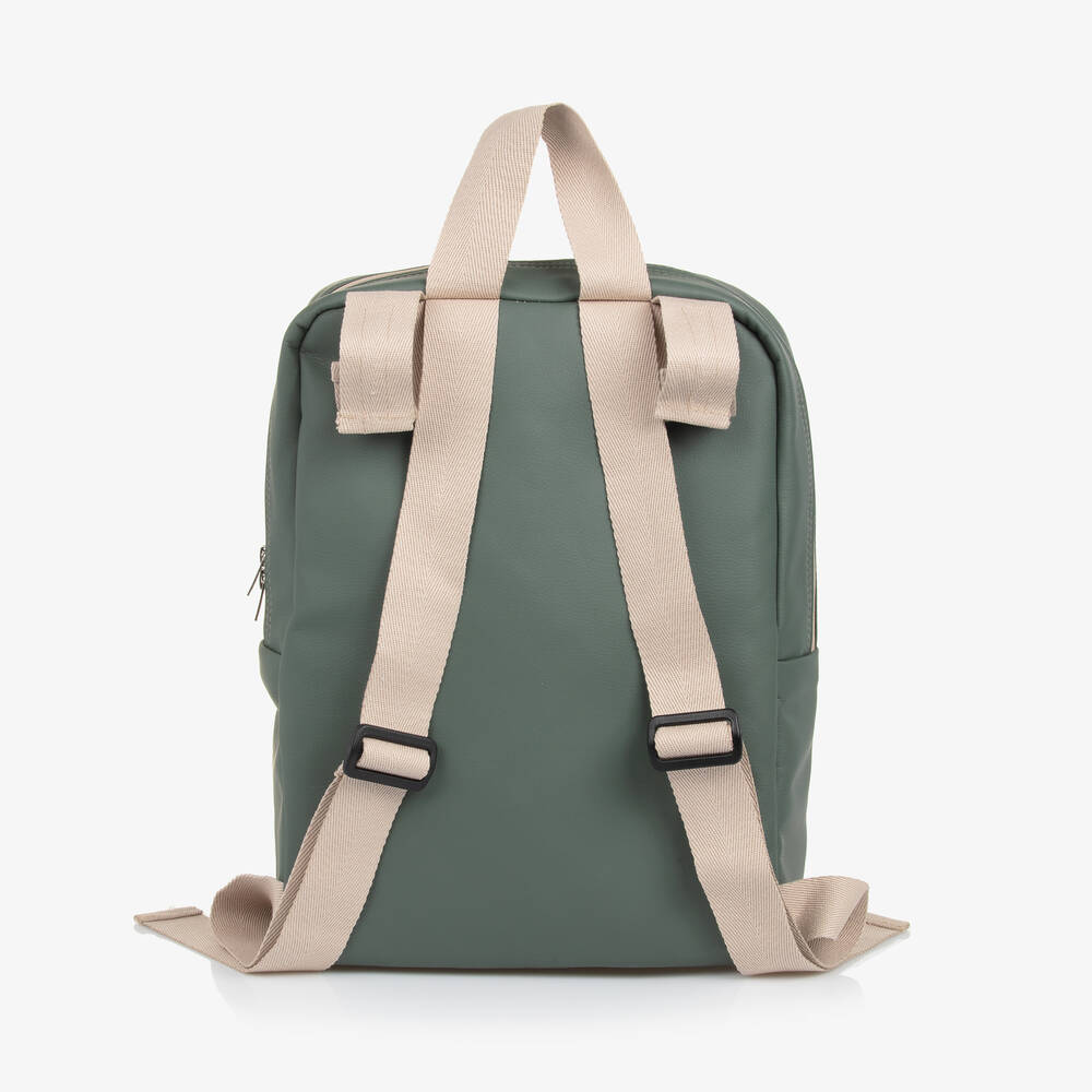 Uzturre-Green Faux Leather Changing Backpack (37cm) | Childrensalon