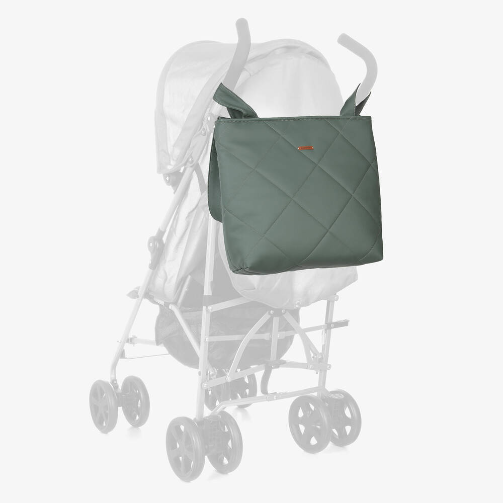 Uzturre-Green Faux Leather Quilted Changing Bag (40cm) | Childrensalon