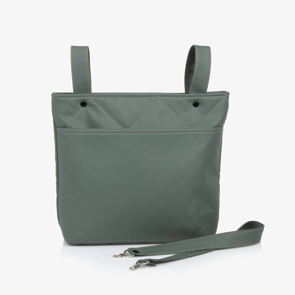 Uzturre-Green Faux Leather Quilted Changing Bag (40cm) | Childrensalon