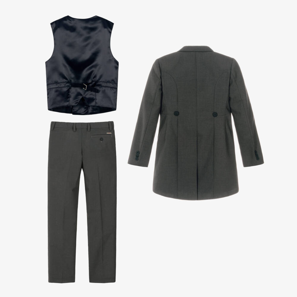 Varones One-Boys Grey Tailcoat Suit | Childrensalon