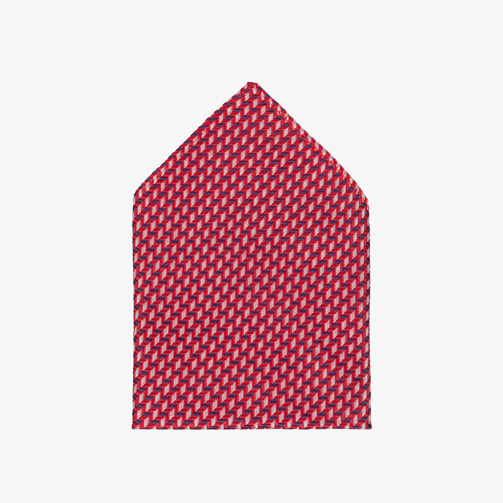 Varones One-Boys Red Chevron Pattern Pocket Square | Childrensalon