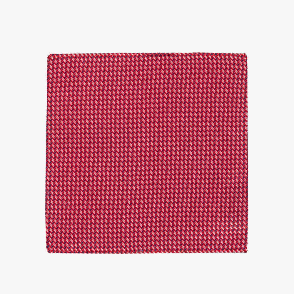 Varones One-Boys Red Chevron Pattern Pocket Square | Childrensalon
