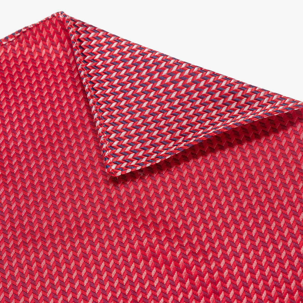 Varones One-Boys Red Chevron Pattern Pocket Square | Childrensalon