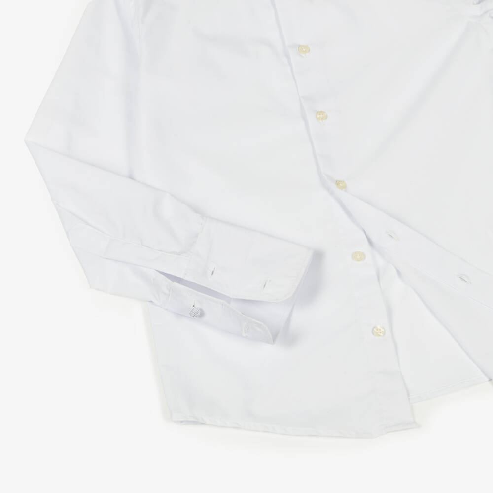 Varones One-Boys White Long Sleeved Shirt with Cufflinks | Childrensalon