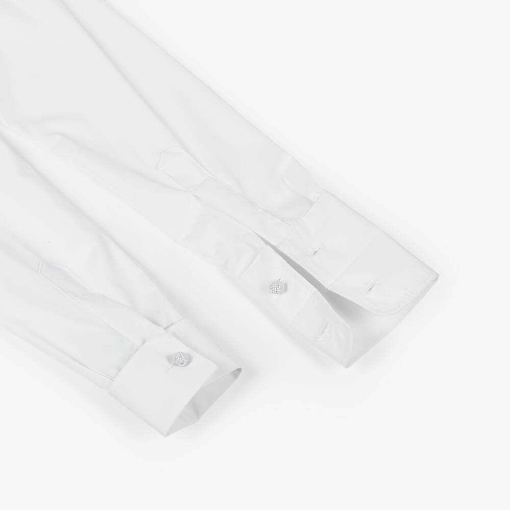 Varones One-Boys White Long Sleeved Shirt with Cufflinks | Childrensalon
