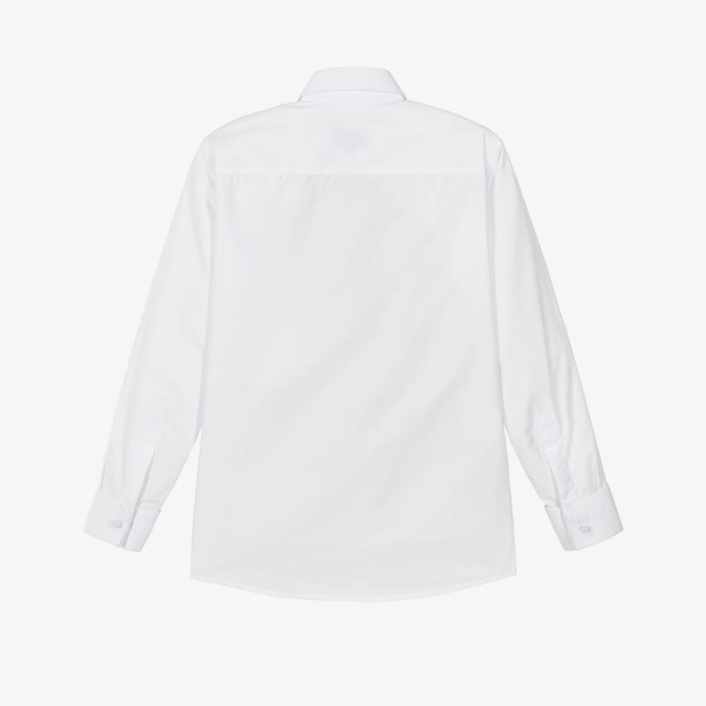 Varones One-Boys White Long Sleeved Shirt with Cufflinks | Childrensalon