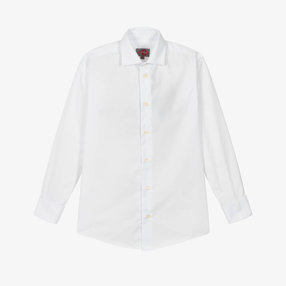 Varones One-Boys White Long Sleeved Shirt with Cufflinks | Childrensalon