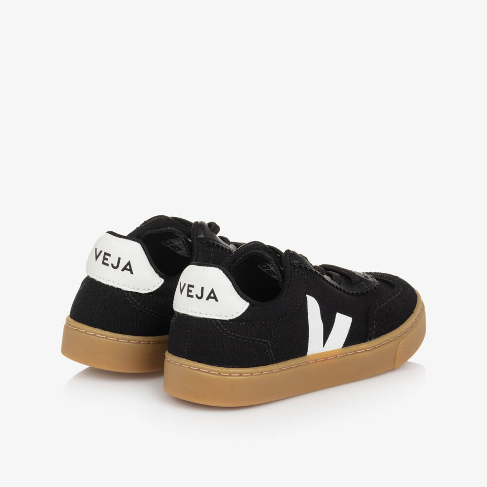 VEJA-حذاء رياضي سهل الارتداء كانفاس لون أسود | Childrensalon