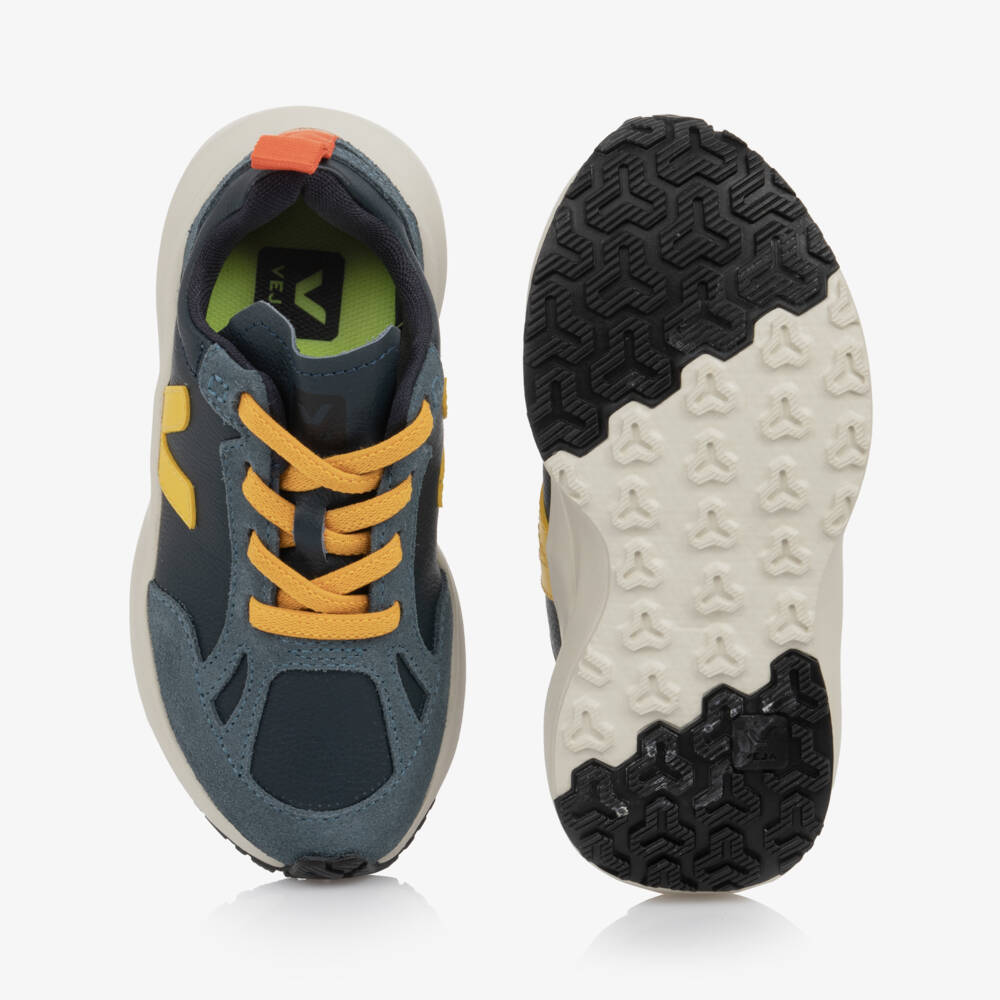 VEJA-Boys Blue Canary Light Leather Trainers | Childrensalon