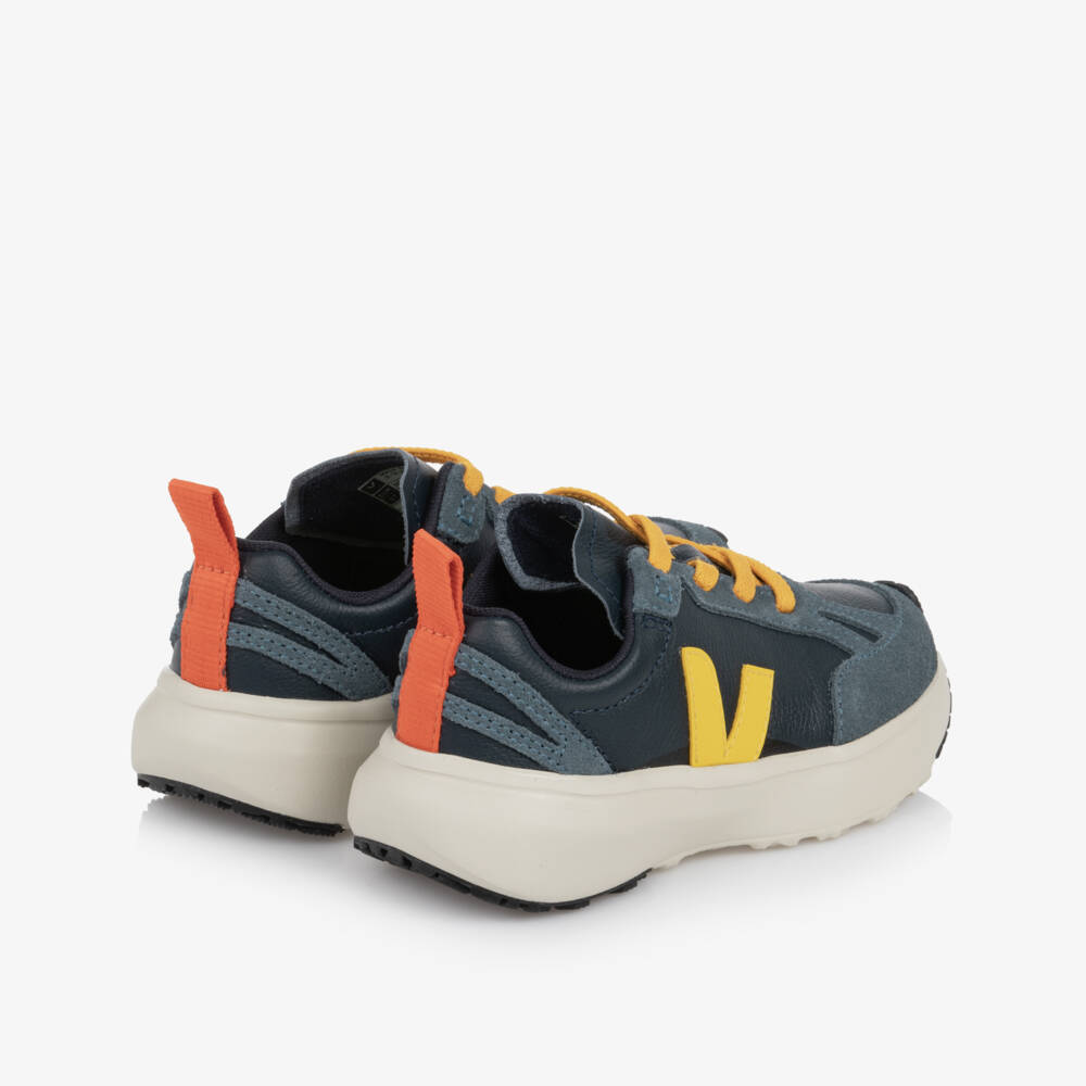 VEJA-Boys Blue Canary Light Leather Trainers | Childrensalon