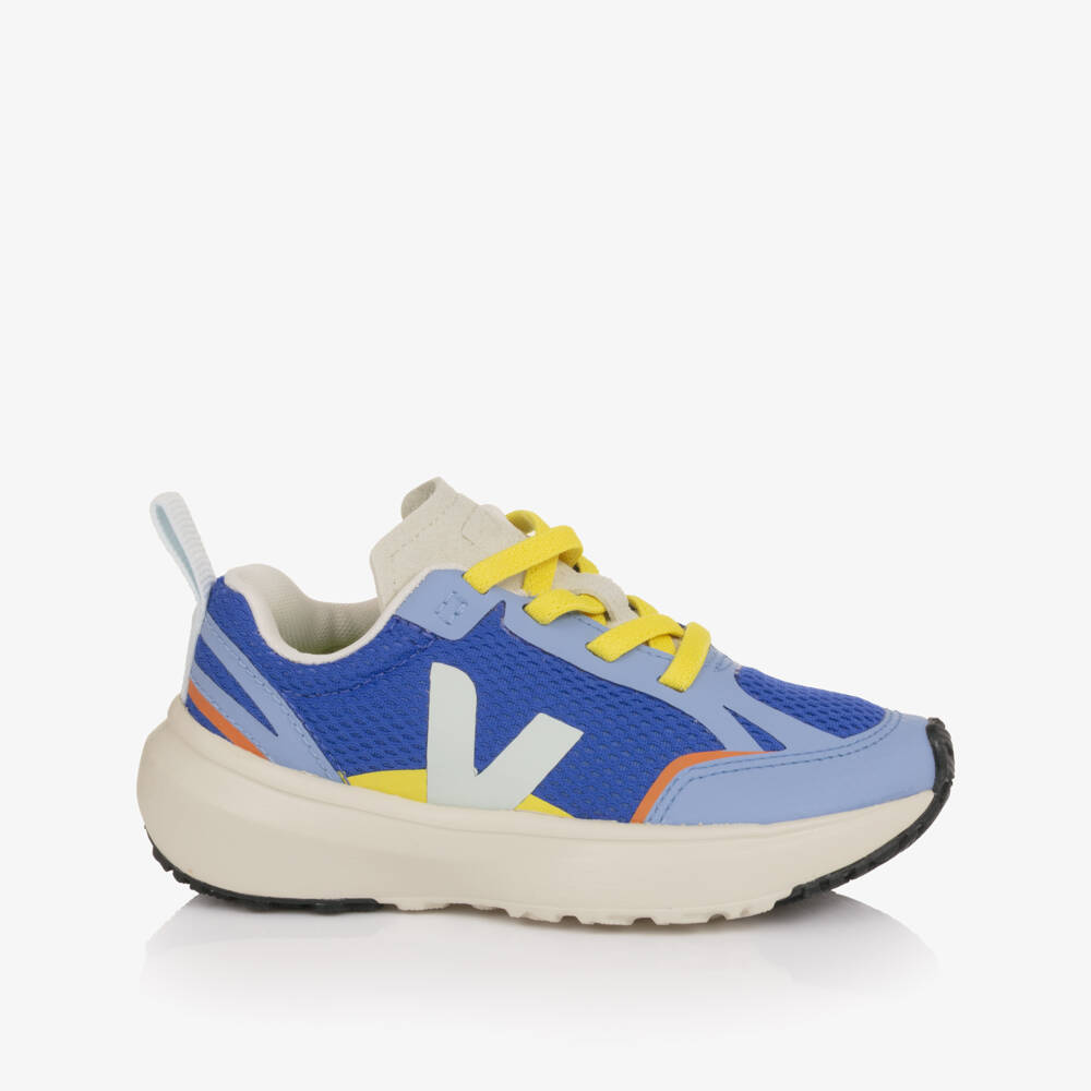 VEJA-Boys Blue Mesh Canary Slip On Trainers | Childrensalon
