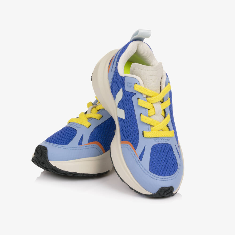 VEJA-Boys Blue Mesh Canary Slip On Trainers | Childrensalon