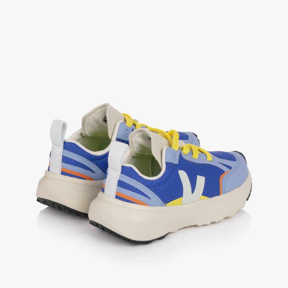 VEJA-Boys Blue Mesh Canary Slip On Trainers | Childrensalon