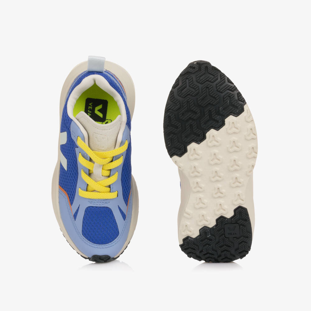 VEJA-Boys Blue Mesh Canary Slip On Trainers | Childrensalon