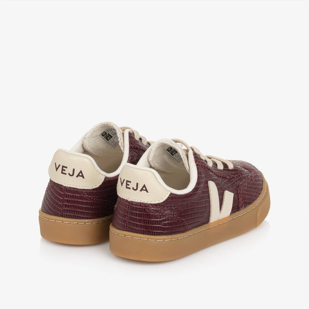VEJA-Burgundy Red Slip On Small Volley Leather Trainers | Childrensalon