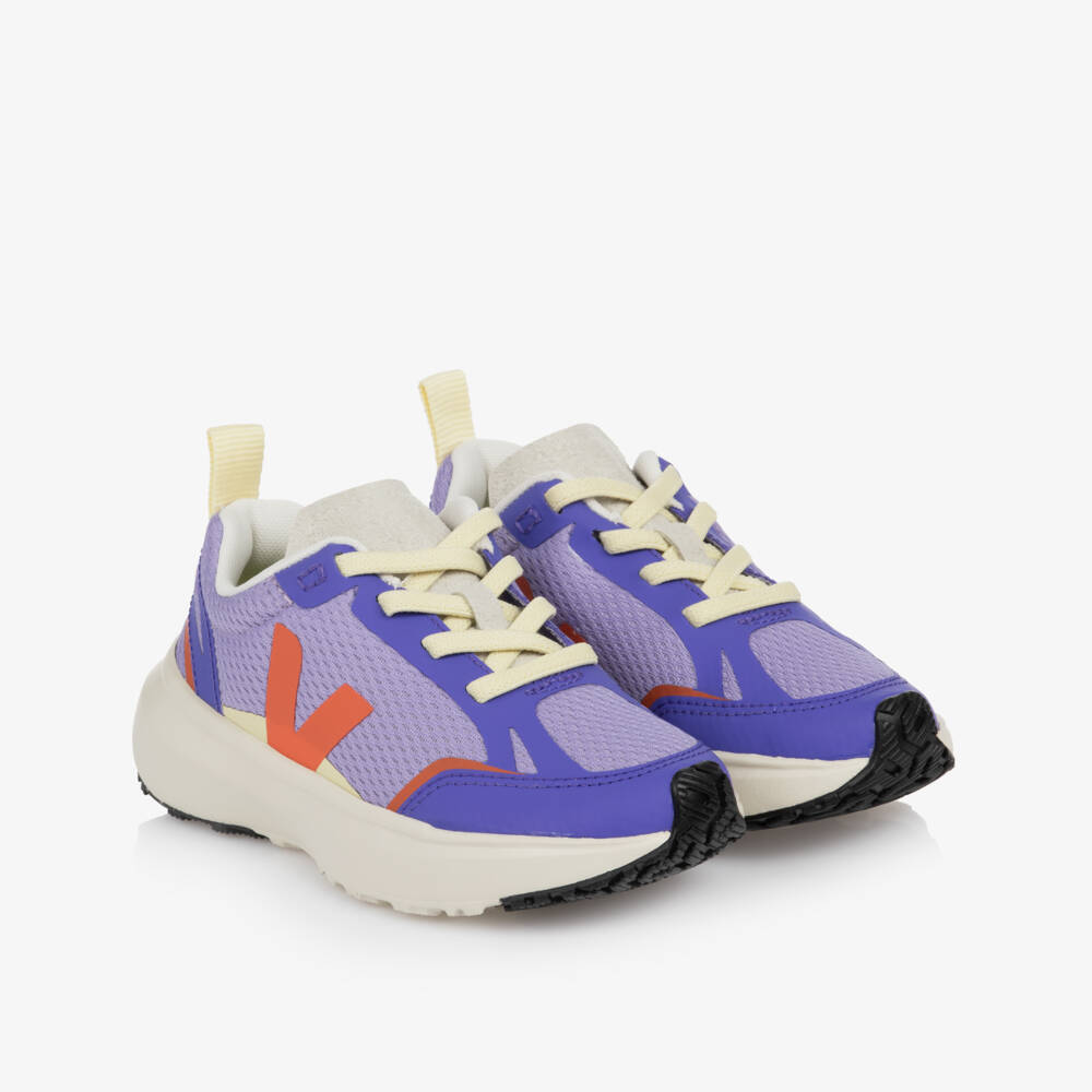 VEJA-Girls Purple Canary Light Alveomesh Trainers | Childrensalon