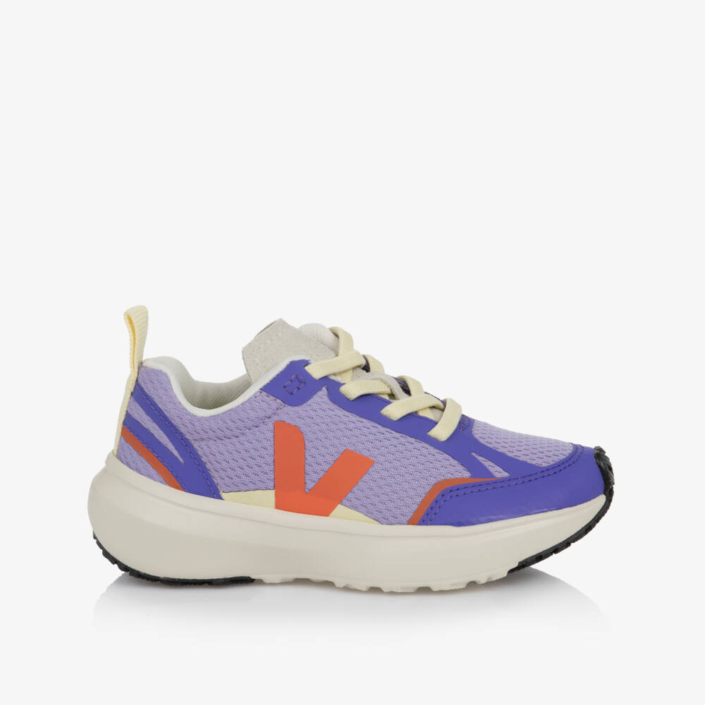 VEJA-Girls Purple Canary Light Alveomesh Trainers | Childrensalon