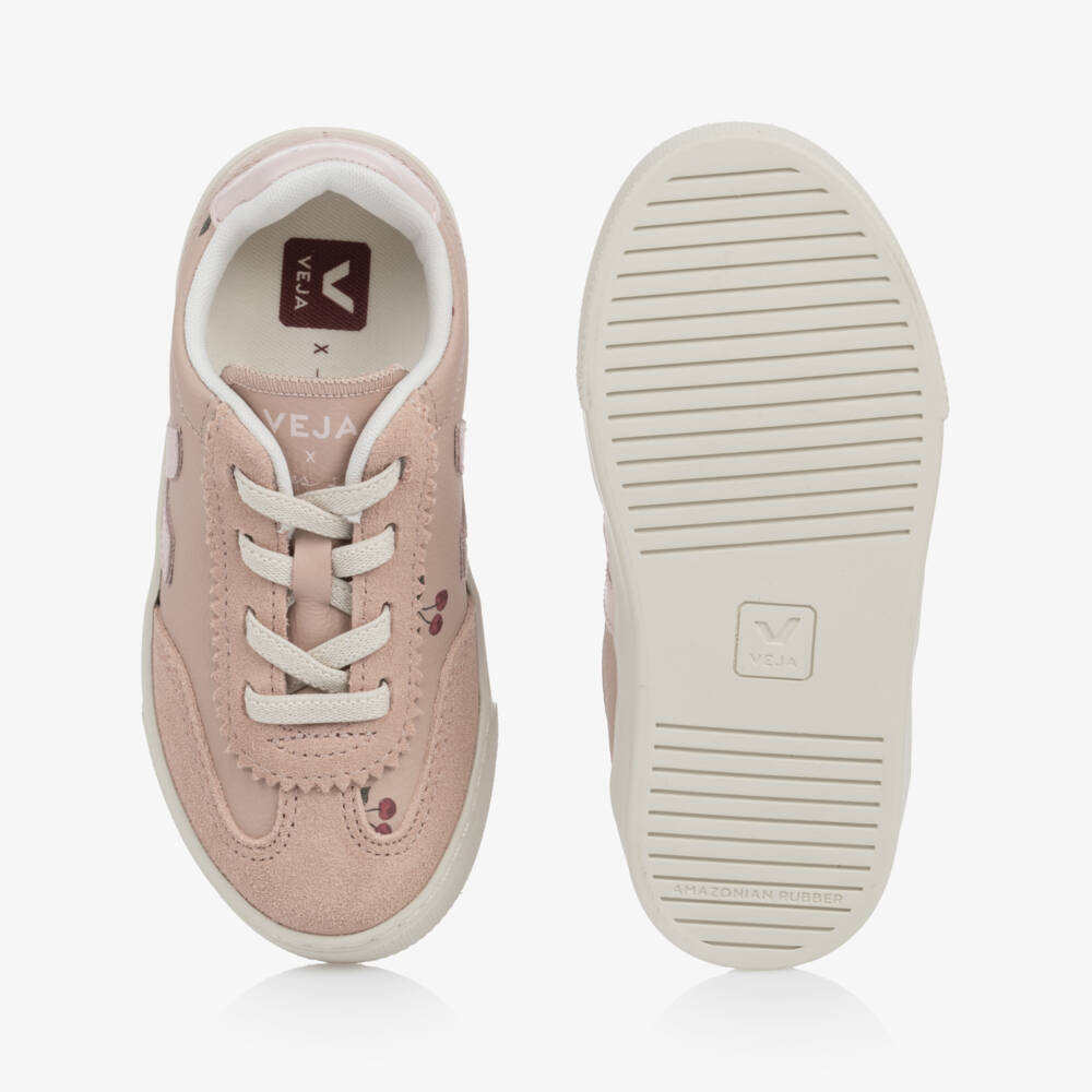 VEJA-Konges Sløjd Small Volley Leather Trainers in Pink | Childrensalon