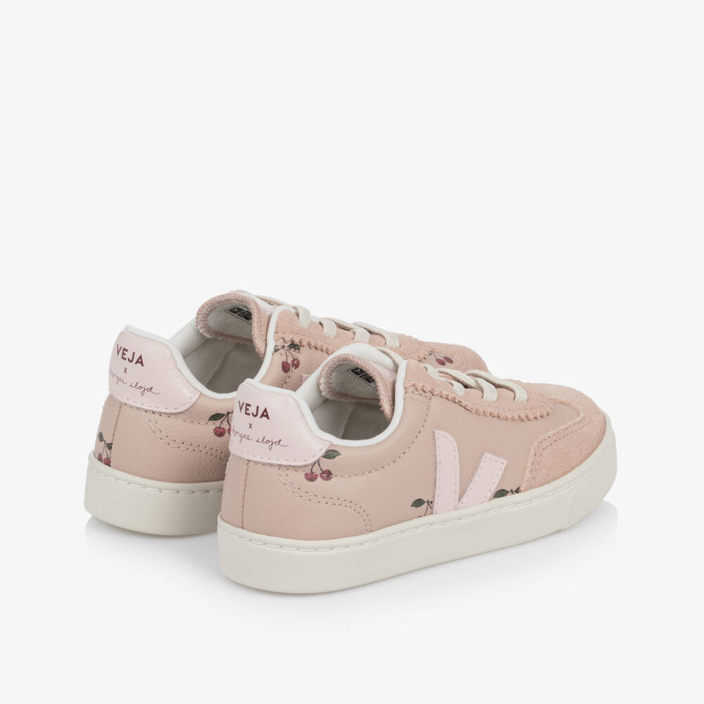 VEJA-Konges Sløjd Small Volley Leather Trainers in Pink | Childrensalon