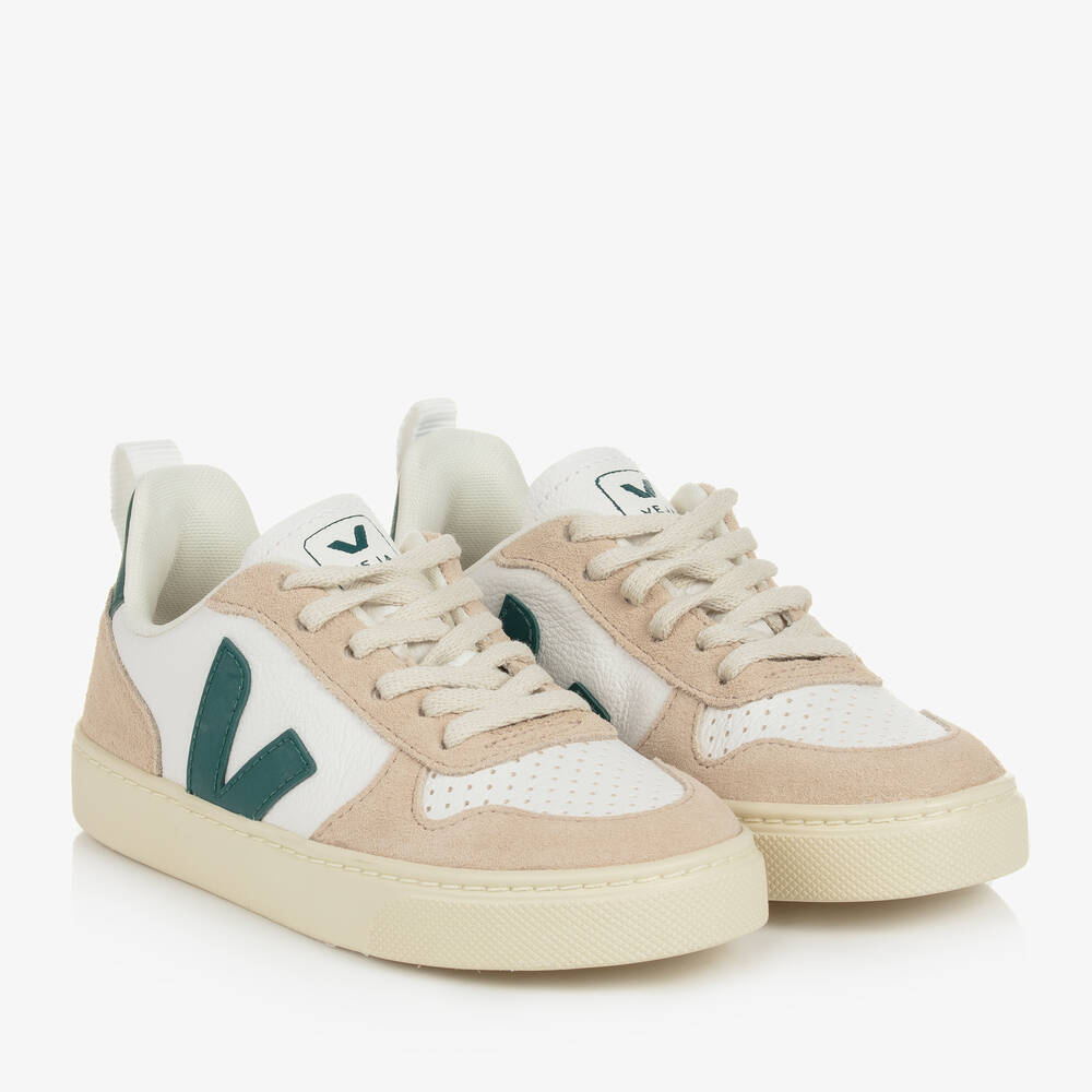 Trainers Pink And Green Vejas VEJA White Green Leather V-10