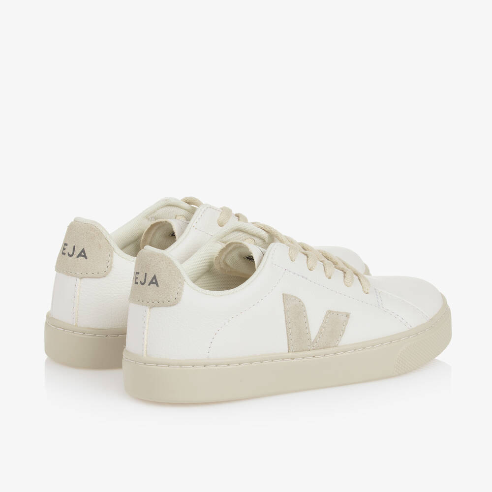 VEJA-حذاء رياضي Esplar جلد لون رمادي وأبيض | Childrensalon