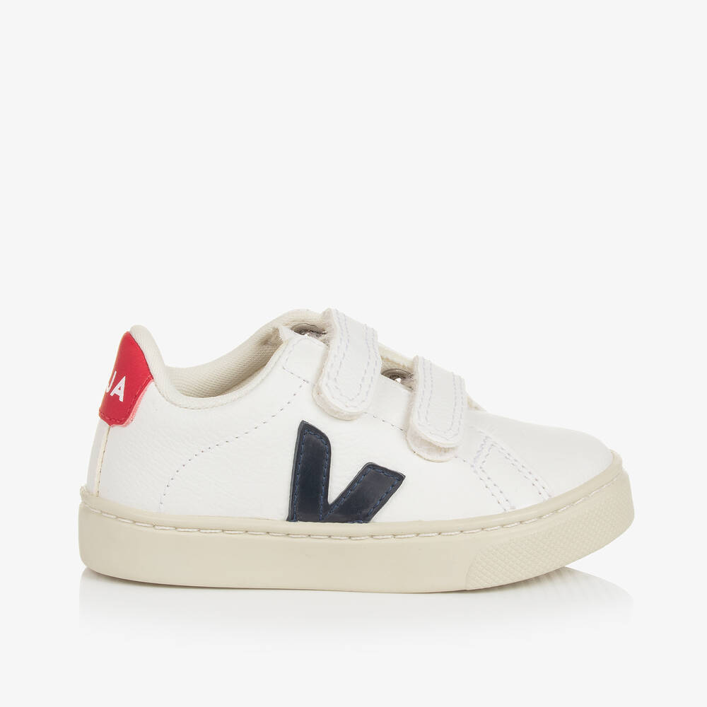 VEJA-حذاء رياضي إسبلار جلد  لون أبيض و كحلي | Childrensalon