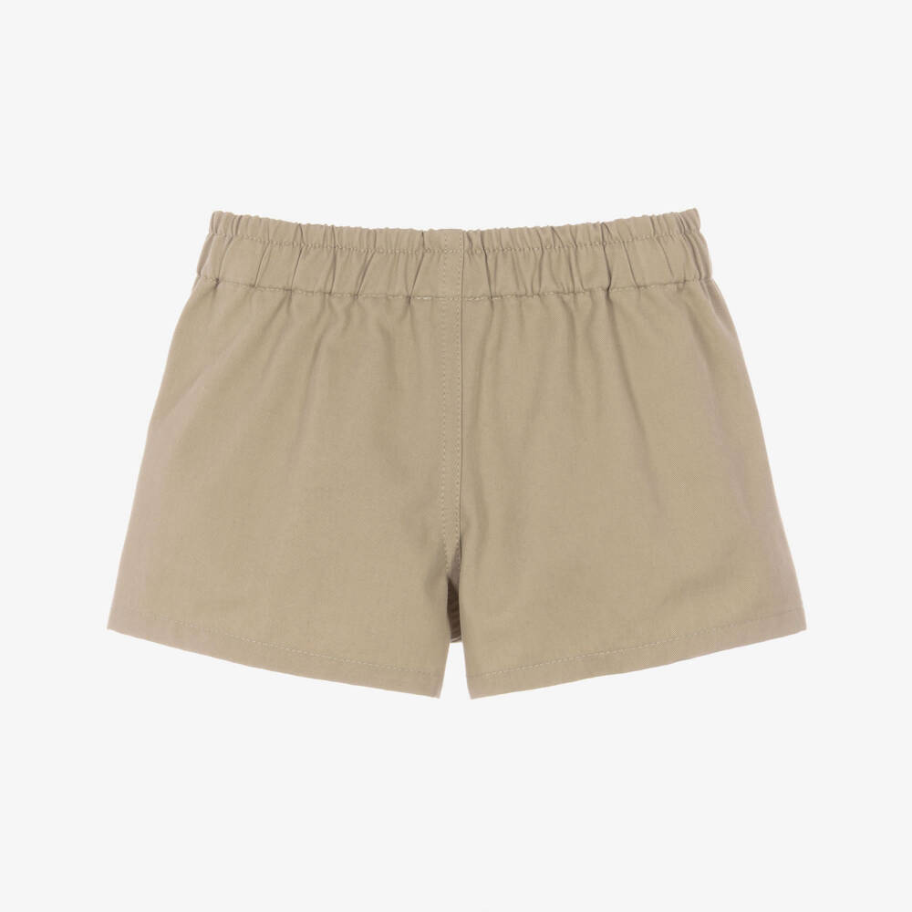Versace-Baby Boys Boys Khaki Beige Gabardine Shorts | Childrensalon