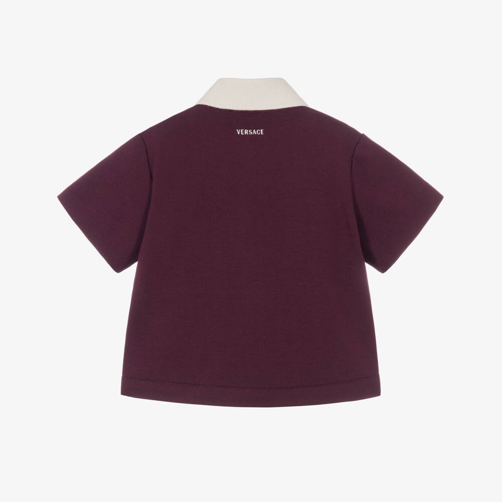 Versace-Baby Boys Burgundy Milano Jersey Shirt | Childrensalon
