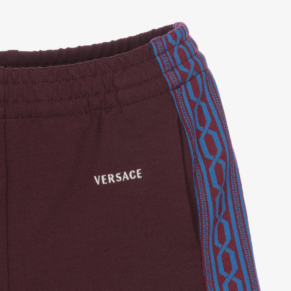 Versace-Baby Boys Burgundy Milano Jersey Shorts | Childrensalon