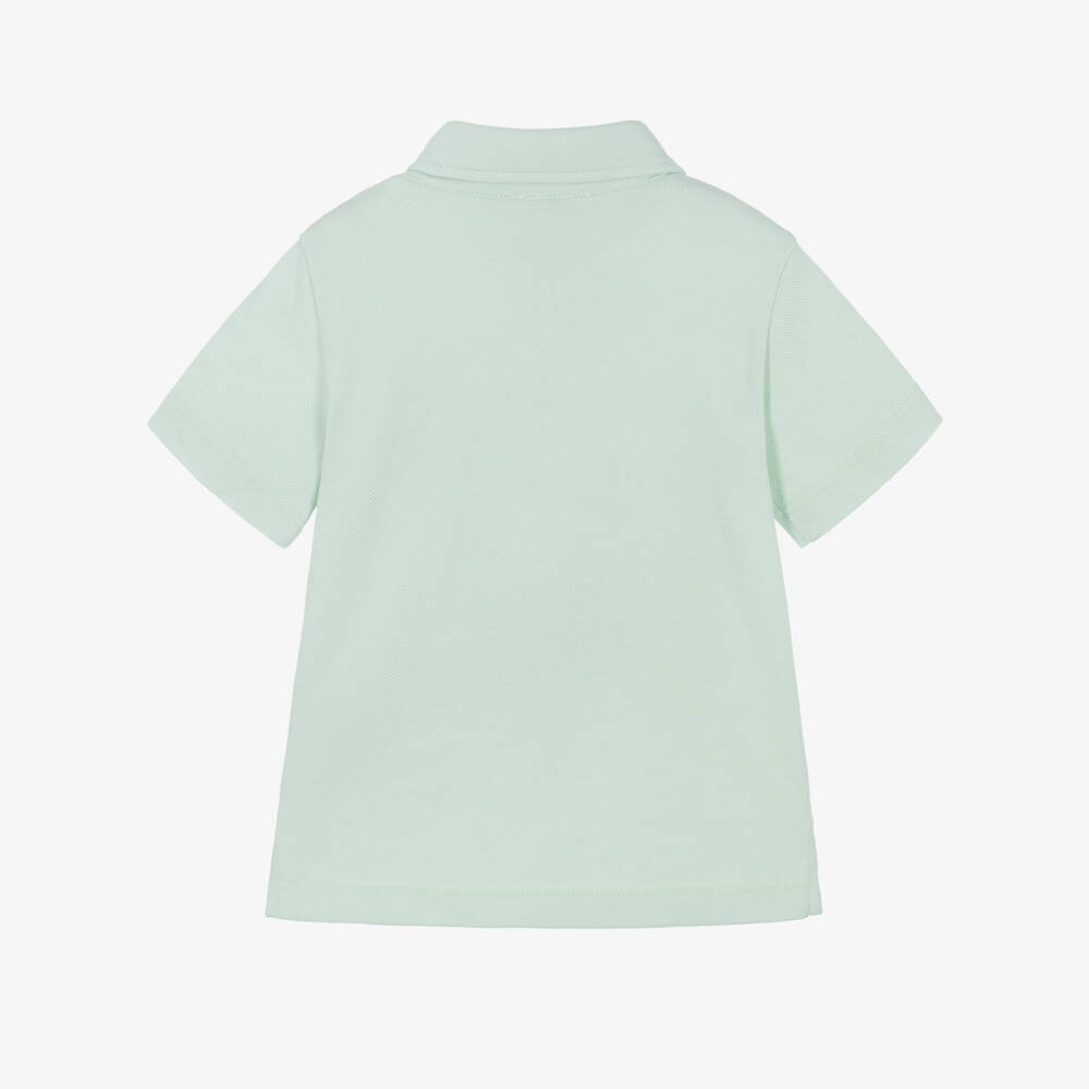 Versace-Baby Boys Embroidered Cotton Piqué Polo Shirt in Mint Green | Childrensalon