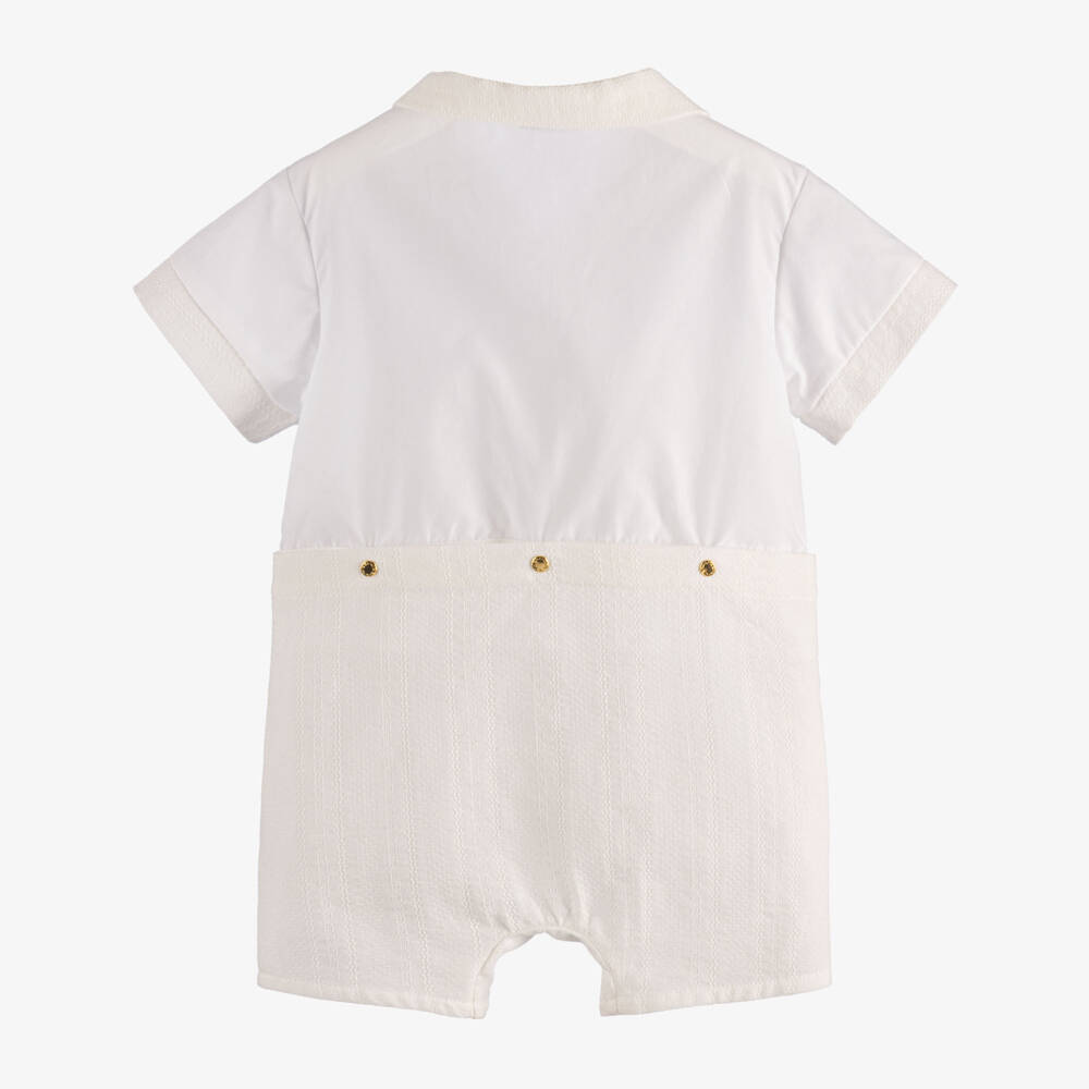 Versace-Baby Boys White Cotton Shortie | Childrensalon