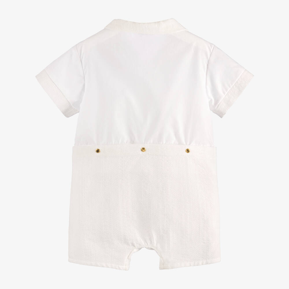 Versace-Baby Boys White Cotton Shortie | Childrensalon