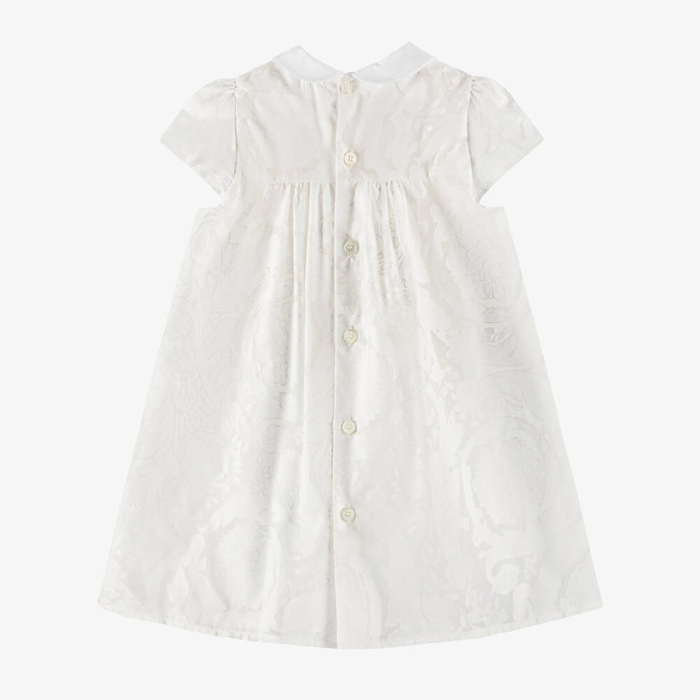 Versace-Baby Girls White Baroccco Devoré Dress | Childrensalon