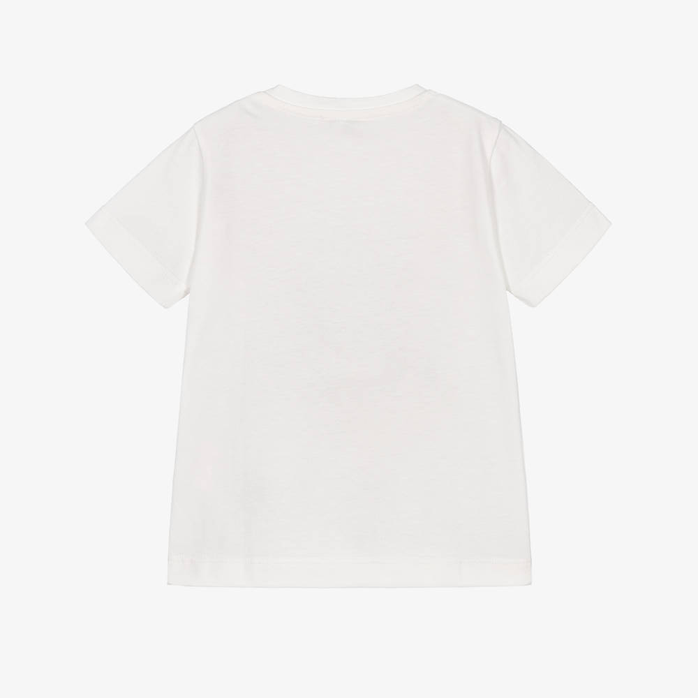 Versace-Baby Girls White T-Shirt with Gold Medusa | Childrensalon