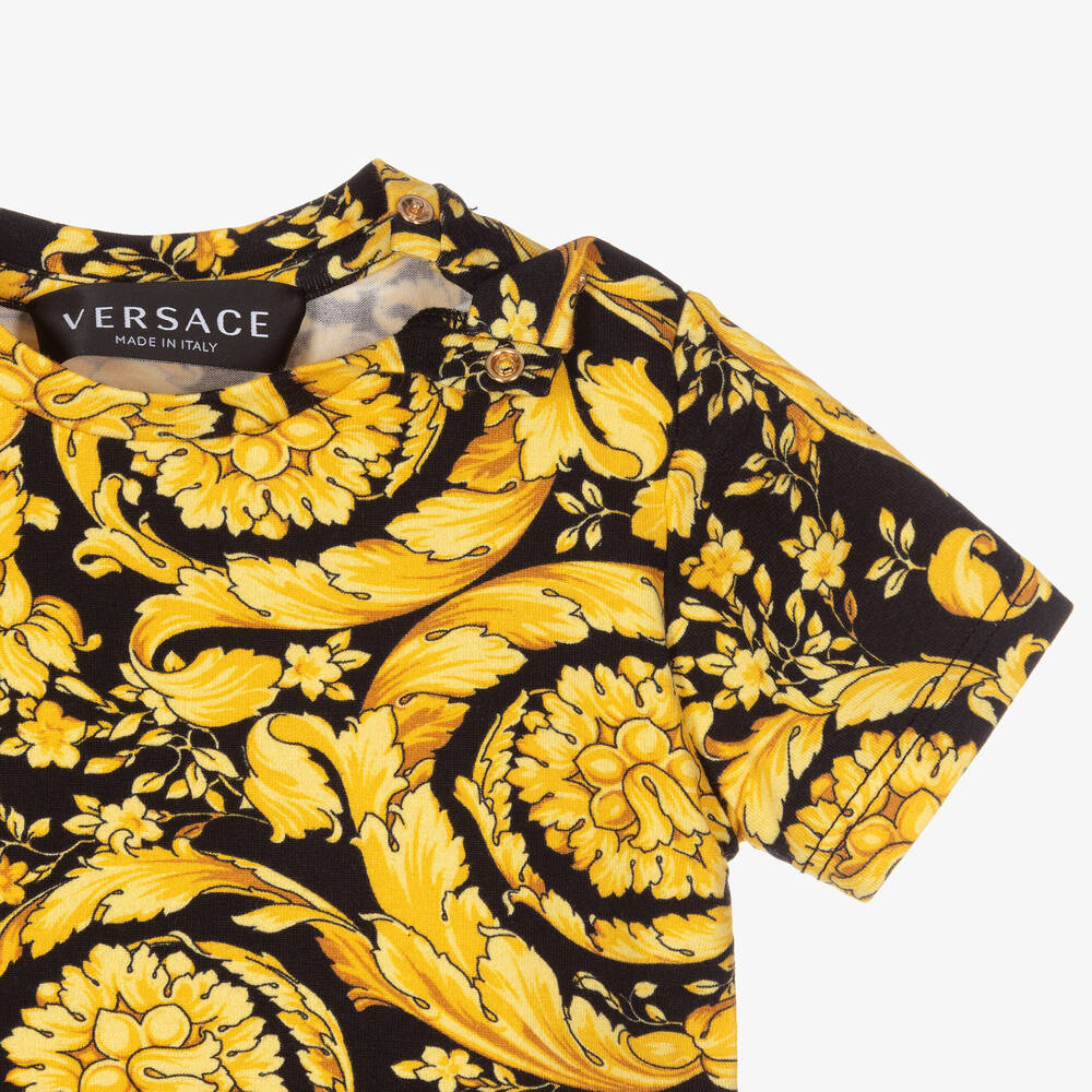 Versace-Baby Gold Barocco T-Shirt | Childrensalon