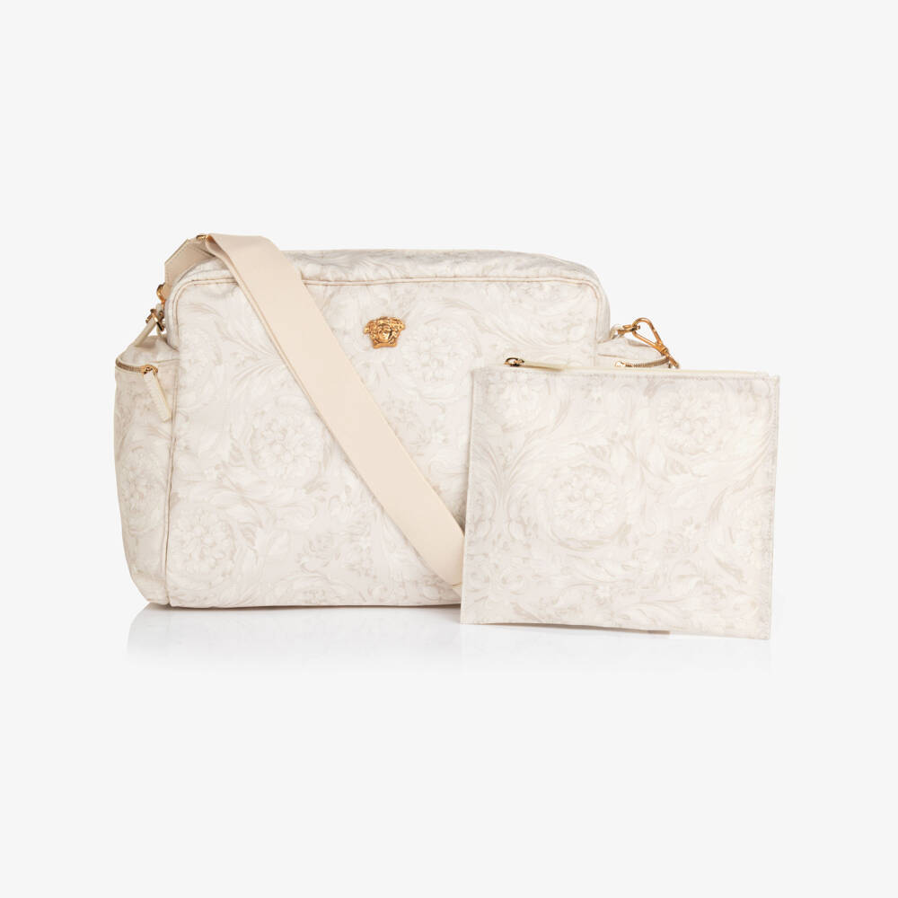 Versace-Beige Barocco Print Changing Bag (44cm) | Childrensalon