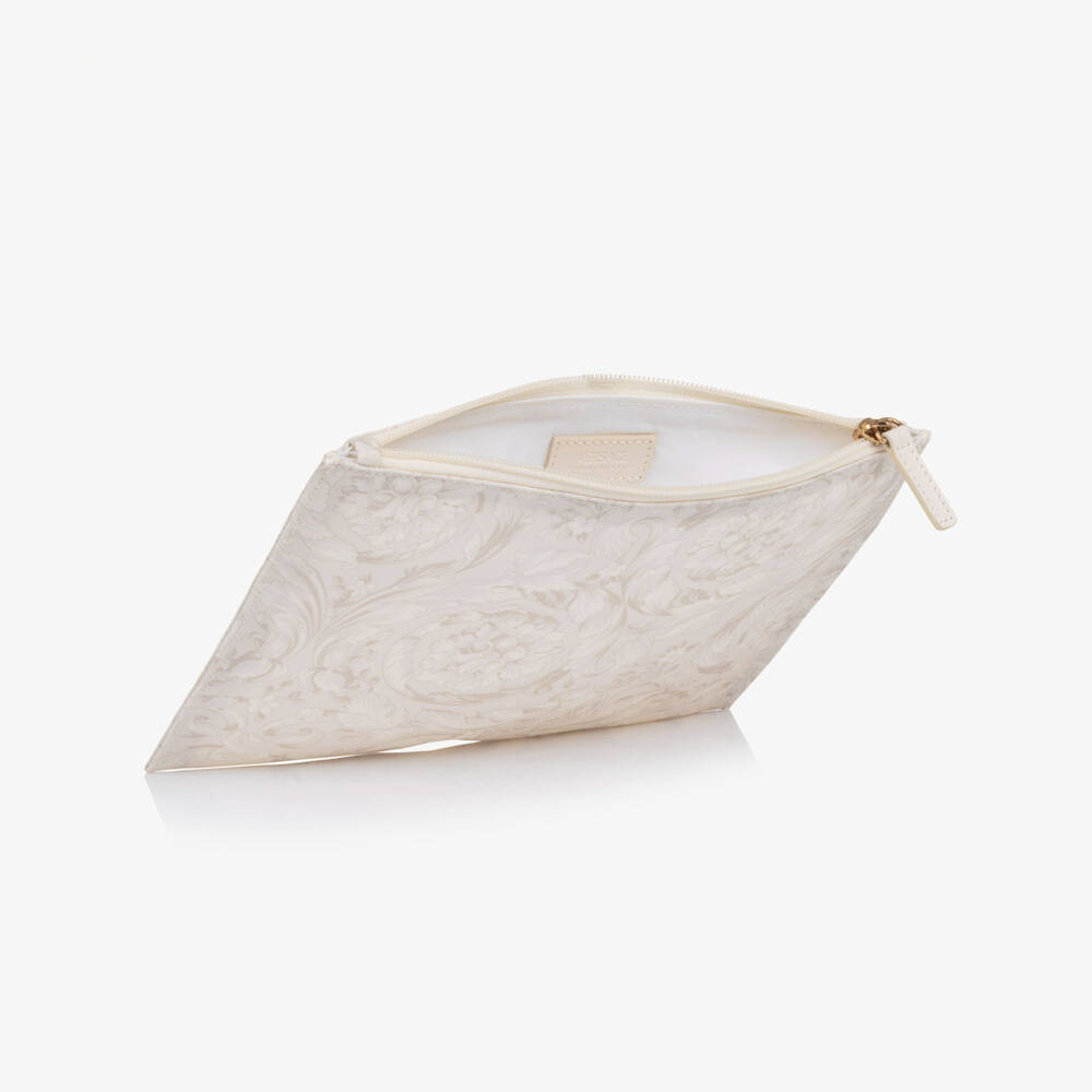 Versace-Пеленальная сумка бежевая с принтом Barocco (44см) | Childrensalon