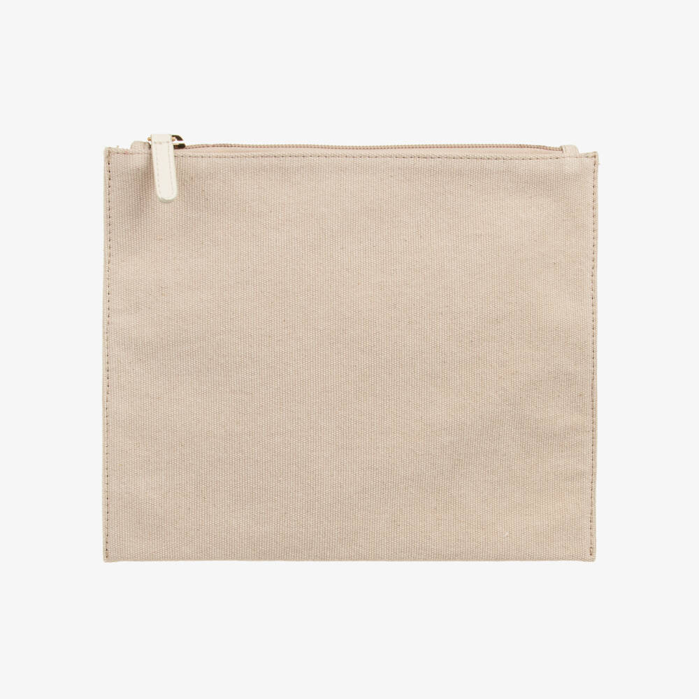 Versace-Beige Cotton Canvas Changing Bag (42cm) | Childrensalon