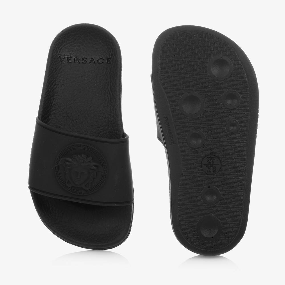 Versace-Black Medusa Sliders | Childrensalon