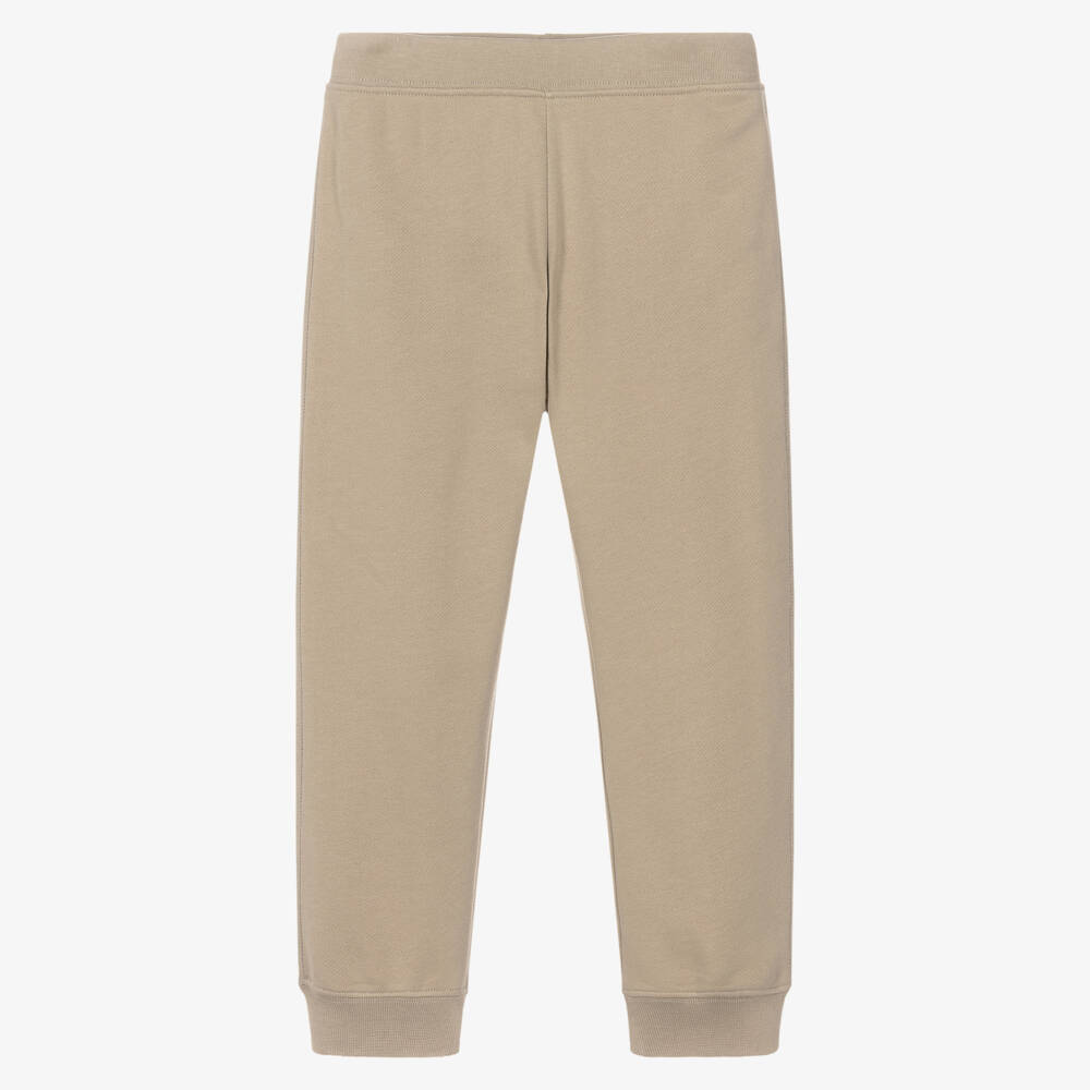 Versace-Boys Beige Cotton Joggers with Embroidered Medusa Logo  | Childrensalon