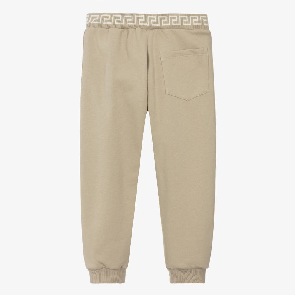 Versace-بنطلون رياضي غريسا قطن لون بيج للأولاد  | Childrensalon