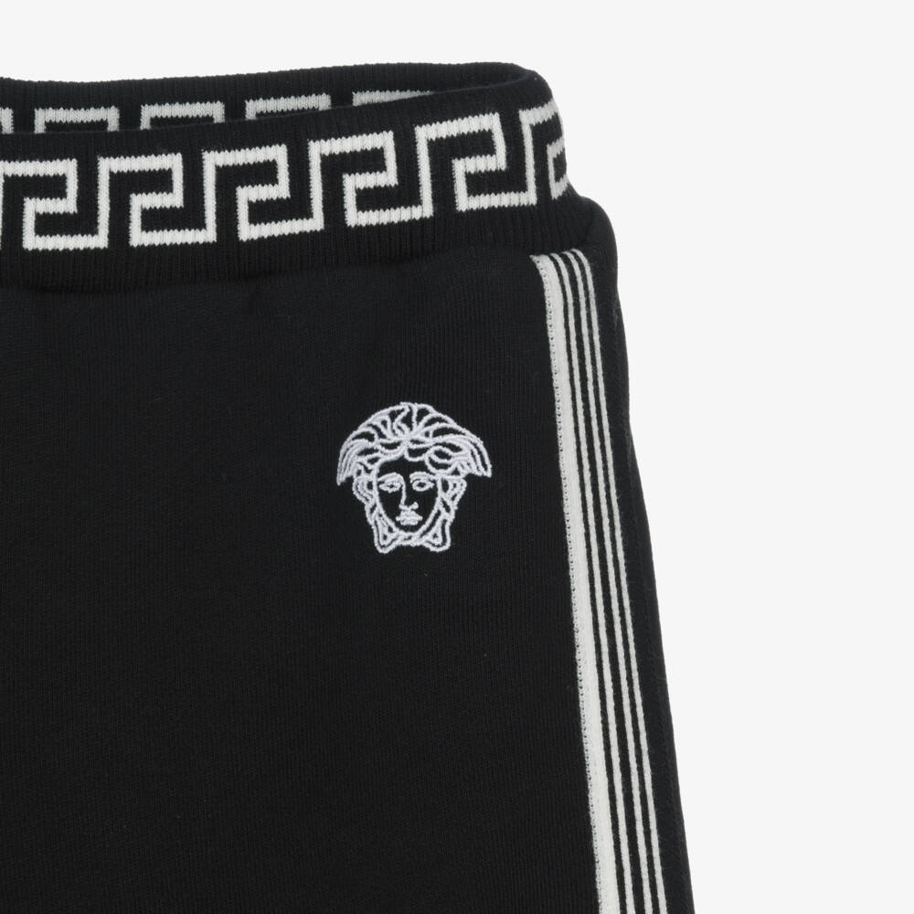Versace-بنطلون رياضي قطن لون أسود للأولاد | Childrensalon