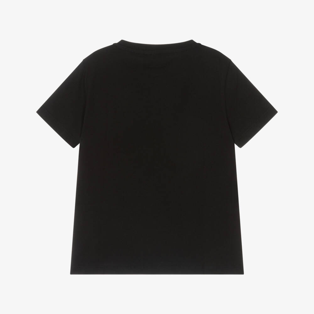 Versace-تيشيرت قطن بشعار ميدوسا لون أسود للأولاد | Childrensalon