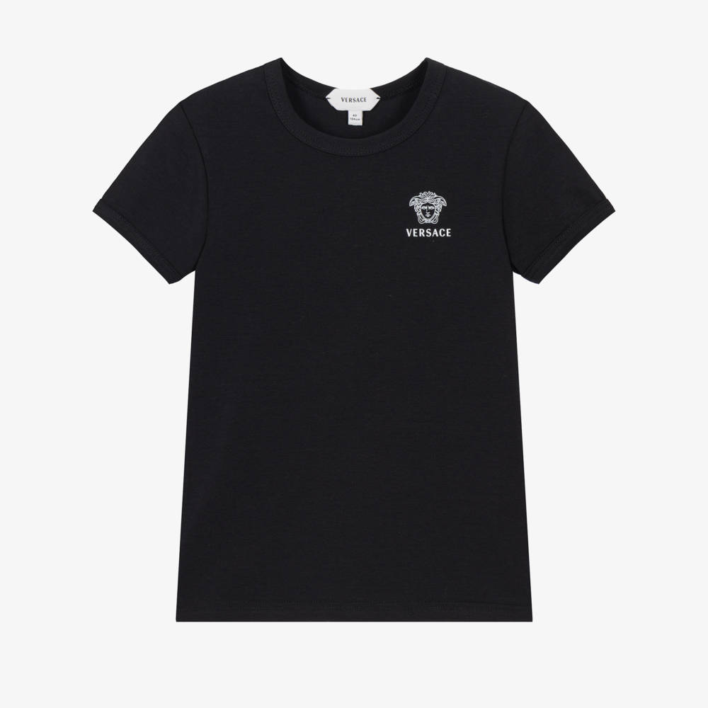 Versace-Boys Black & White Cotton T-Shirts (2 Pack) | Childrensalon