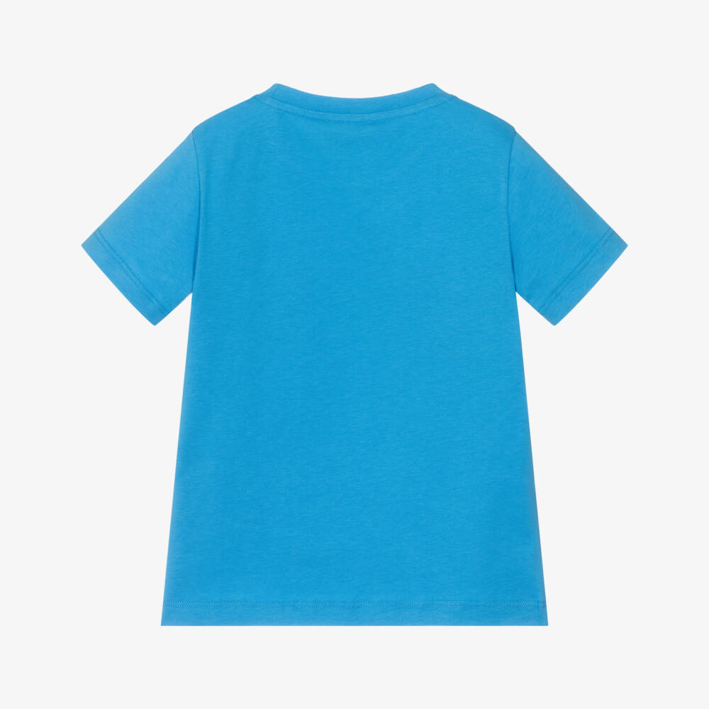 Versace-تيشيرت قطن بشعار الماركة لون أزرق للأولاد | Childrensalon